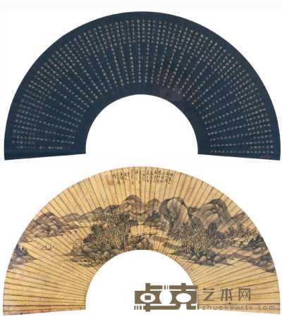 陈邦干 王维桢 山水 书法 镜心 17×55cm